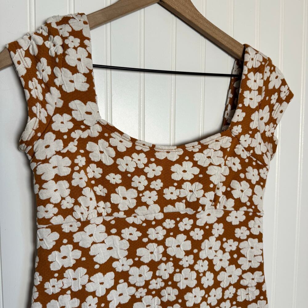 Altar’d State Floral Mini Orange & White Cap Sleeve Dress Women’s Size Small - Picture 2 of 8
